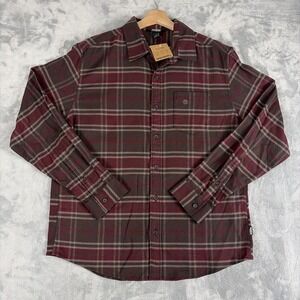 Eddie Bauer Field Flannel Button Front Shirt Mens Large Stretch $55 MSRP NEW!